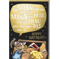 Geburtstag Glückwunschkarte mit Umschlag Ein Mann...