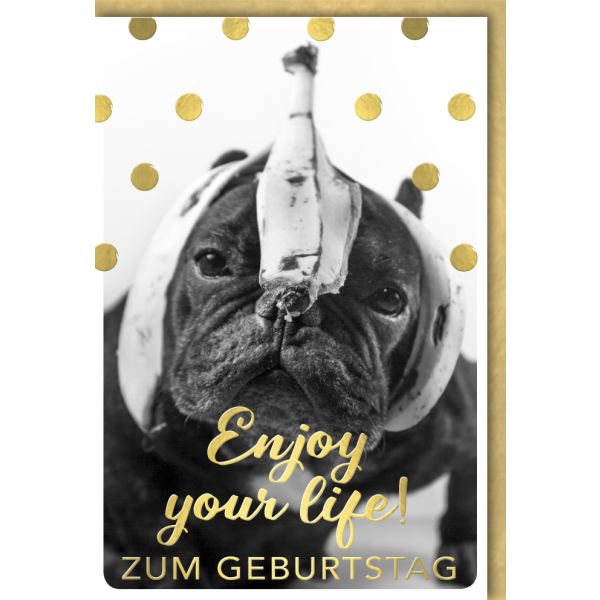 Geburtstag Dots&Fun Glückwunschkarte mit Umschlag "Enjoy your life!"