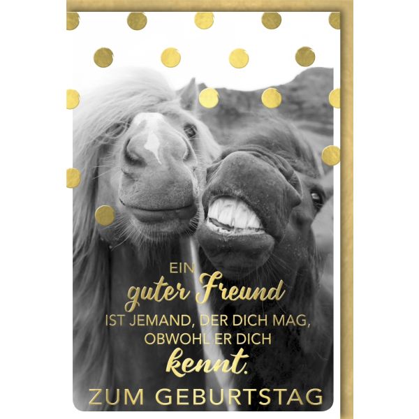 Geburtstag Dots&Fun Glückwunschkarte mit Umschlag "Ein guter Freund..."