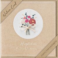 Allgemeine Wünsche Nature Cards Quadratische unverpackte Glückwunschkarte mit Umschlag Blumenstrauß