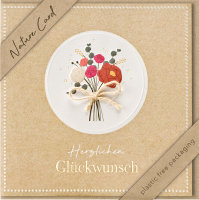 Allgemeine Wünsche – Nature Cards – unverpackt - Glückwunschkarte im Format 15,5 x 15,5 cm mit Briefumschlag – Blumenstrauß