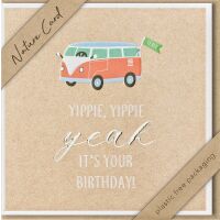 Geburtstag Nature Cards unverpackt quadratische Glückwunschkarte mit Umschlag Bus It´s your birthday