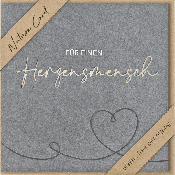 Herzensmensch Nature Cards unverpackte quadratische Glückwunschkarte mit Umschlag