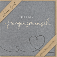 Herzensmensch Nature Cards unverpackte quadratische Glückwunschkarte mit Umschlag