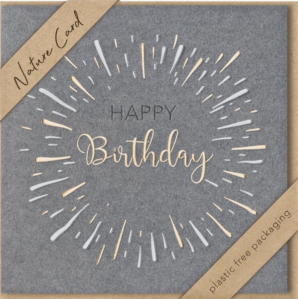 Geburtstag – Nature Cards – unverpackt - Glückwunschkarte im Format 15,5 x 15,5 cm mit Briefumschlag - Happy Birthday