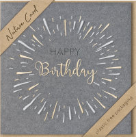 Geburtstag – Nature Cards – unverpackt - Glückwunschkarte im Format 15,5 x 15,5 cm mit Briefumschlag - Happy Birthday