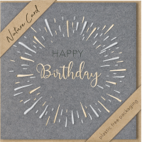 Geburtstag – Nature Cards – unverpackt - Glückwunschkarte im Format 15,5 x 15,5 cm mit Briefumschlag - Happy Birthday