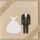 Hochzeit Nature Cards unverpackte quadratische Hochzeitskarte mit Briefumschlag Hochzeitskleid und Anzug