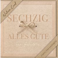 60. Geburtstag Nature Cards Quadratische unverpackte Glückwunschkarte mit Umschlag 60 Alles Gute