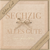 60. Geburtstag Nature Cards Quadratische unverpackte Glückwunschkarte mit Umschlag 60 Alles Gute