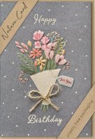 Geburtstag – Nature Cards – unverpackt - Glückwunschkarte im Format 11,5 x 17,5 cm mit Briefumschlag – Blumenstrauß