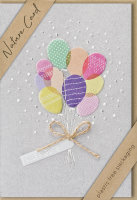Allgemeine Wünsche – Nature Cards – unverpackt - Glückwunschkarte im Format 11,5 x 17,5 cm mit Briefumschlag - bunte Luftballons