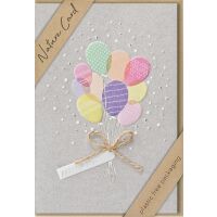Allgemeine Wünsche Nature Cards unverpackte Glückwunschkarte mit Umschlag bunte Luftballons