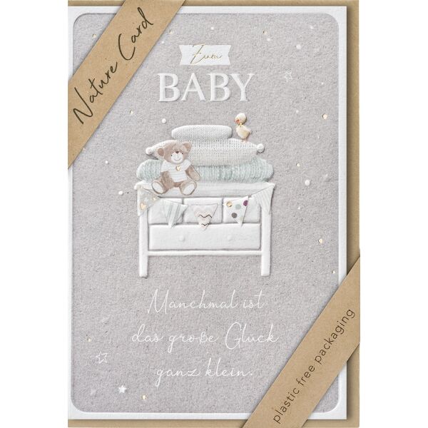 Geburt  Nature Cards unverpackte Glückwunschkarte mit Umschlag Baby Großes Glück