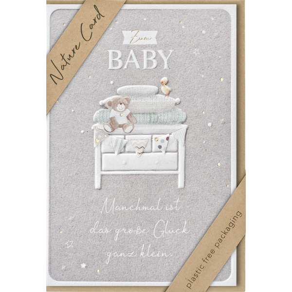 Geburt  Nature Cards unverpackte Glückwunschkarte mit Umschlag Baby Großes Glück
