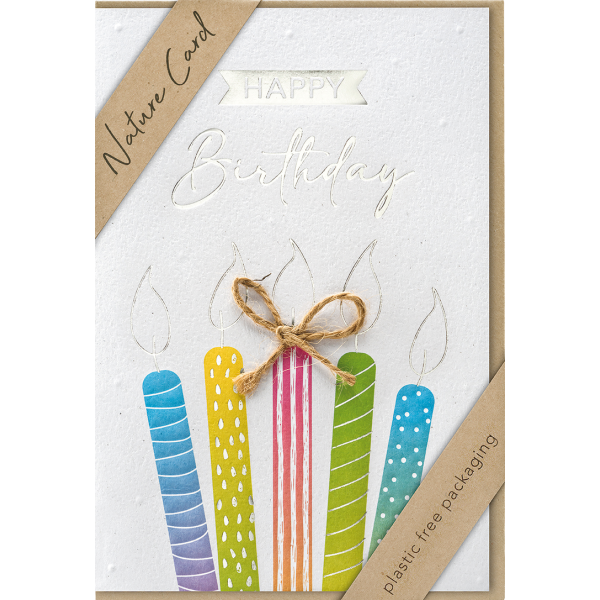 Geburtstag – Nature Cards – unverpackt - Glückwunschkarte im Format 11,5 x 17,5 cm mit Briefumschlag – Kerzen