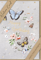Geburtstag – Nature Cards – unverpackt - Glückwunschkarte im Format 11,5 x 17,5 cm mit Briefumschlag – Schmetterlinge