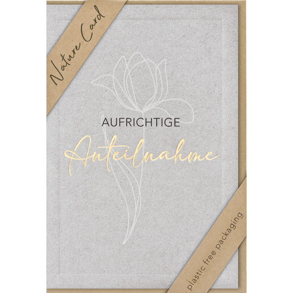 Trauer Beileid Nature Cards unverpackt Kondolenzkarte mit Briefumschlag Aufrichtige Anteilnahme