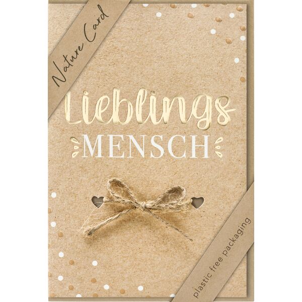 Allgemeine Wünsche Nature Cards unverpackte Glückwunschkarte mit Umschlag Lieblingsmensch