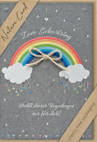 Geburtstag – Nature Cards – unverpackt - Glückwunschkarte im Format 11,5 x 17,5 cm mit Briefumschlag – Regenbogen
