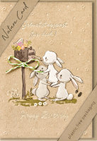 Geburtstag – Nature Cards – unverpackt – Glückwunschkarte im Format 11,5 x 17,5 cm mit Briefumschlag – Hasen
