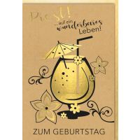 Geburtstag Glückwunschkarte mit Umschlag - Prost...