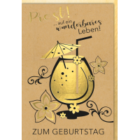 Geburtstag Glückwunschkarte mit Umschlag - Prost...