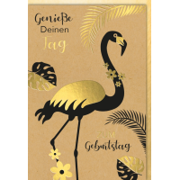 Geburtstag Glückwunschkarte mit Umschlag Flamingo...
