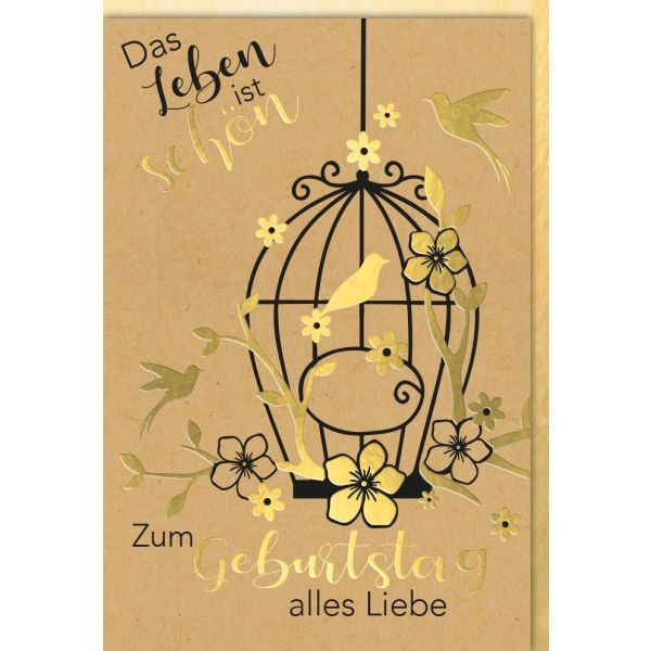 Geburtstag Glückwunschkarte mit Umschlag Das Leben ist schön Alles Liebe