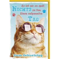 Geburtstag Glückwunschkarte mit Umschlag Katze...