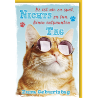Geburtstag Glückwunschkarte mit Umschlag Katze...