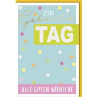 Geburtstag Glückwunschkarte mit Umschlag Konfetti...