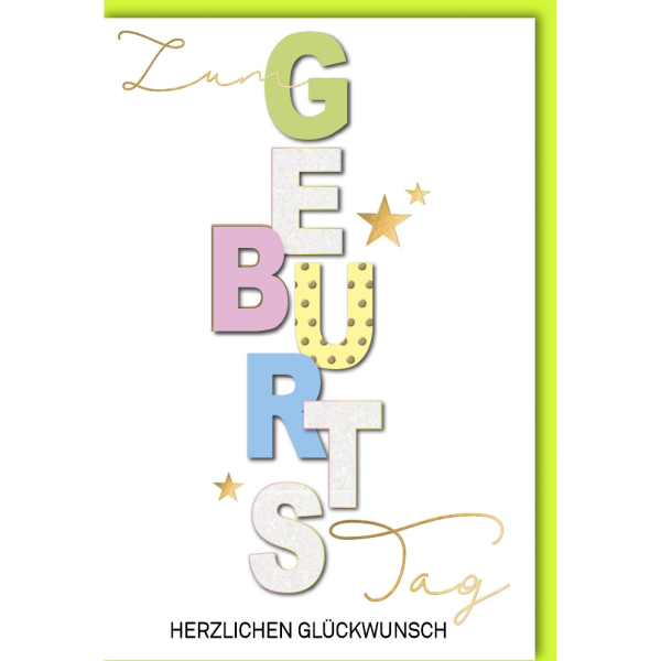 Geburtstag Glückwunschkarte mit Umschlag Herzlichen Glückwunsch