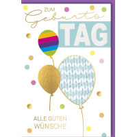 Geburtstag Glückwunschkarte mit Umschlag Luftballons...