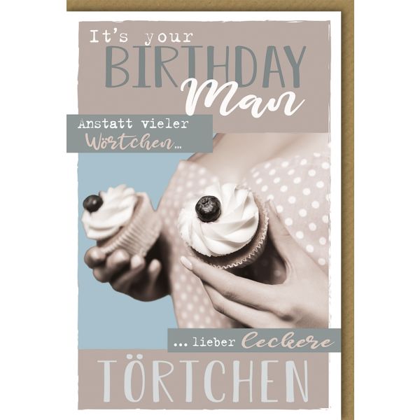 Geburtstag Glückwunschkarte mit Umschlag Wörtchen Törtchen Your Birthday