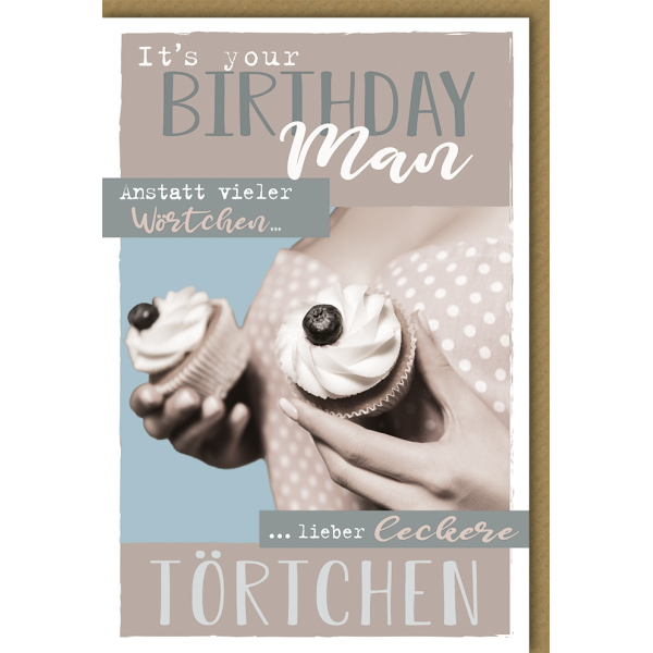 Geburtstag Glückwunschkarte mit Umschlag Wörtchen Törtchen Your Birthday
