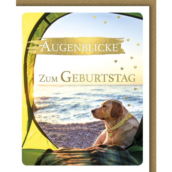 Geburtstag Snapshot Glückwunschkarte mit Umschlag Augenblicke Hund Meer