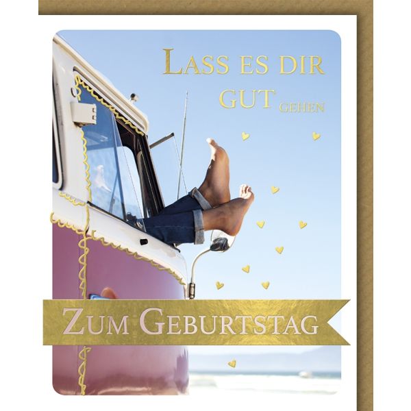 A Geburtstag Snapshot Glckwunschkarte mit Umschlag Lass es Dir gut gehen  Camper