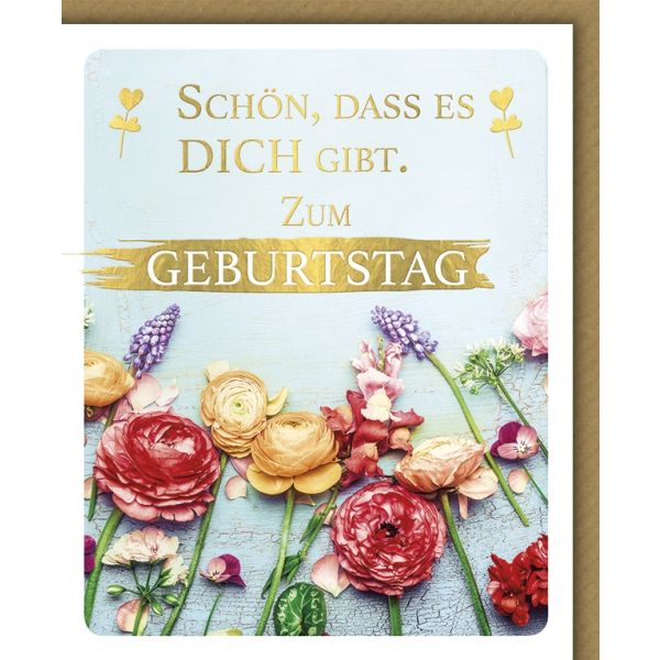 Geburtstag Glückwunschkarte mit Umschlag Schön, dass es Dich gibt, Bl