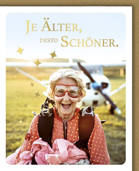 Geburtstag - Glückwunschkarte im Format 11,5 x 13,5 cm mit Umschlag – Je älter, desto schöner - Verlag Dominique