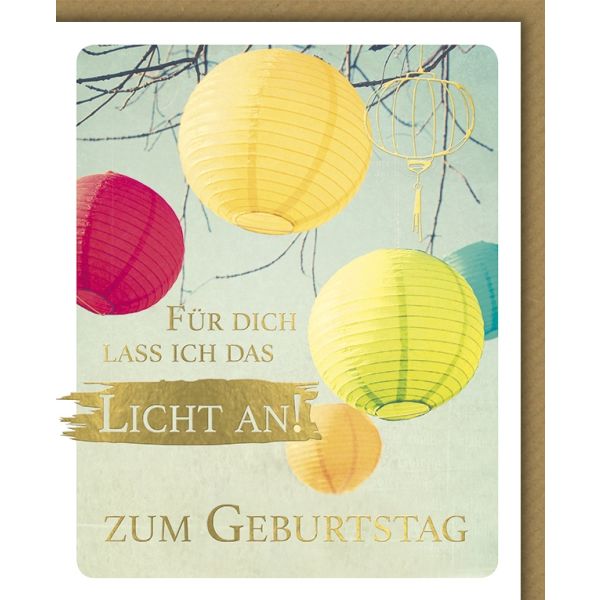 Geburtstag Snapshot Glückwunschkarte mit Umschlag Für Dich lass ich das Licht an! Luftballons