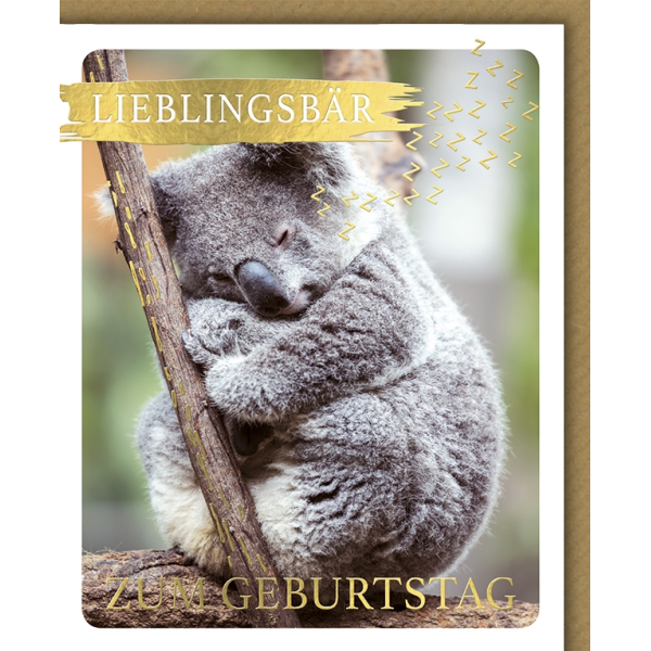 Geburtstag Snapshot Glückwunschkarte mit Umschlag Lieblingsbär Koala