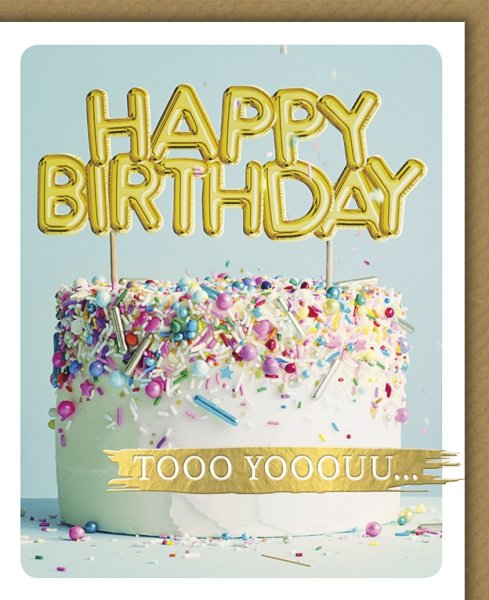 Geburtstag - Glückwunschkarte im Format 11,5 x 13,5 cm mit Umschlag – Torte "Tooo Yooouu..." - Verlag Dominique