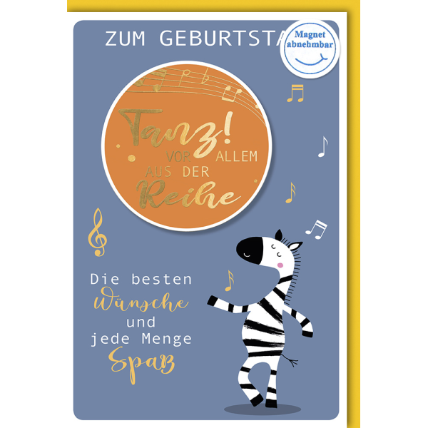 Geburtstag Glückwunschkarte mit Umschlag Tanz aus der Reihe Zebra