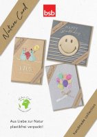 Sortiment Nature Cards Handmade- 192 plastikfreie Karten...