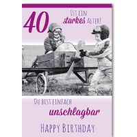 40. Geburtstag Glückwunschkarte mit Umschlag 40...