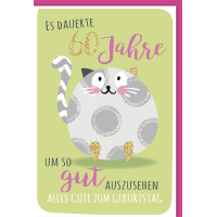 60. Geburtstag Glückwunschkarte mit Umschlag 60 Gut...
