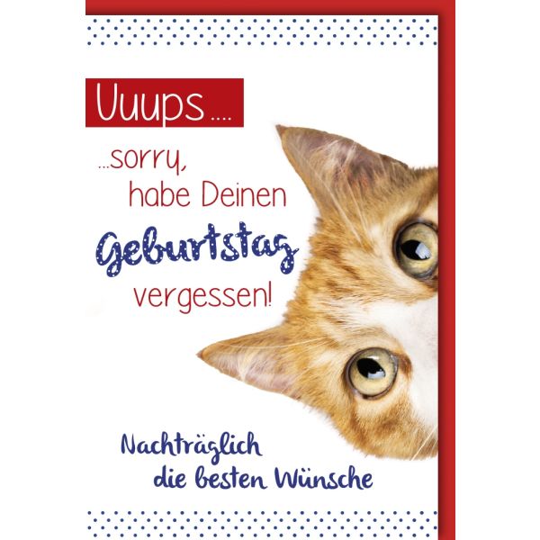 Geburtstag verspätet Geburtstag nachträglich Karte mit Umschlag