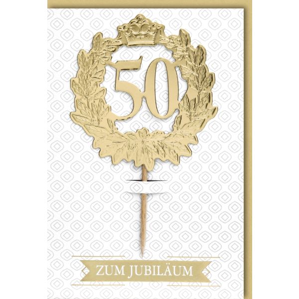 A Jubiläum Grußkarte mit Briefumschlag   "50  Zum Jubiläum" mit Steckzahll