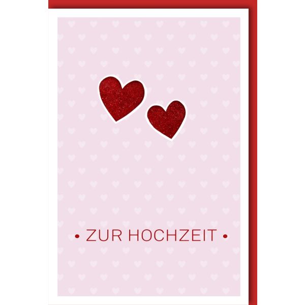 Hochzeitskarten Vermählung Glückwunschkarte mit Umschlag Zwei Herzen Zur Hochzeit